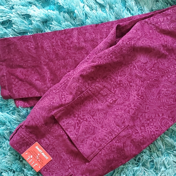 nwt ladies sz 12 elle super skinny corduroy pants wine color - Picture 4 of 4